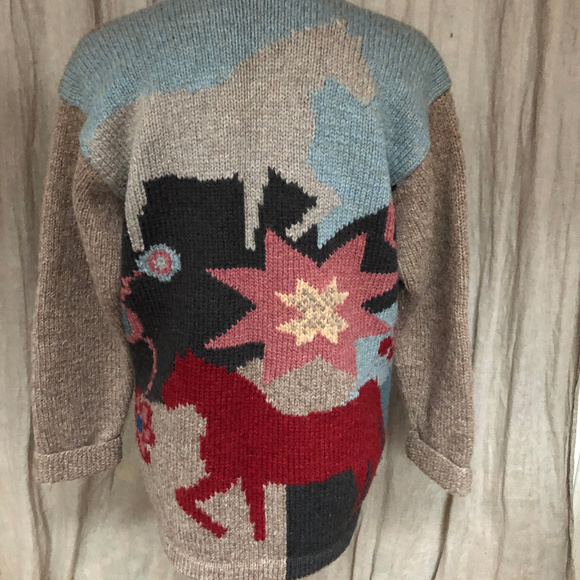 Ralph Lauren Colorful Horse Motif Cardigan - Picture 1 of 6